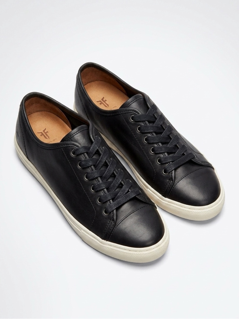 Frye Mindy Black Leather Low Top Lace Up Sneakers Size 6M